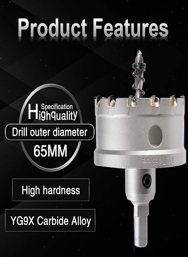 UPTODATETOOLS 65mm TCT Hole Saw Tungsten Carbide Tipped Teeth Hole Cutter, TCT Drill Bit Hole Saw Set for Stainless Steel, Sheet, Metal - Image 4